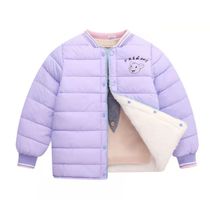 New childrens down cotton jacket girl warm liner mid-child short cotton clot baby inside and outside wearing small cotton padded jacket