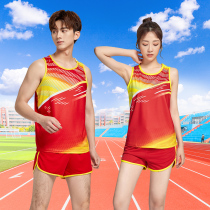 Track and field sports training uniforms summer competition vest custom marathon short-distance running morning running training suit body test