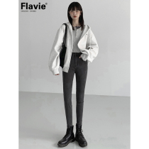 Smoky gray high-waisted jeans women 2021 new autumn skinny stretch versatile small feet pencil pants