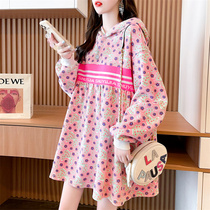 Spring and autumn big code 200 catty long sleeve sweatshirt woman loose blouse for a long time gestation woman fashion little sub-spicy mother