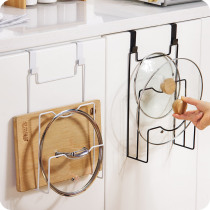  Usiju kitchen cabinet door back pot cover rack Punch-free wall cutting board cutting board drain storage rack Pot cover rack