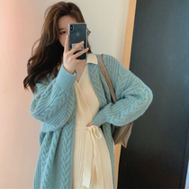Pregnant womens autumn dress Net red winter suit fashion top winter thick sweater womens autumn and winter