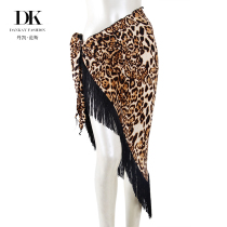 Dankai women Latin dance BAO WEN tassel triangle denim dance lace waist towel women practice skirt accessories hip towel