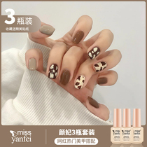 Net Red Spring Summer Nail Polish glue 2021 new small set is popular three-color suit full set of nail salon