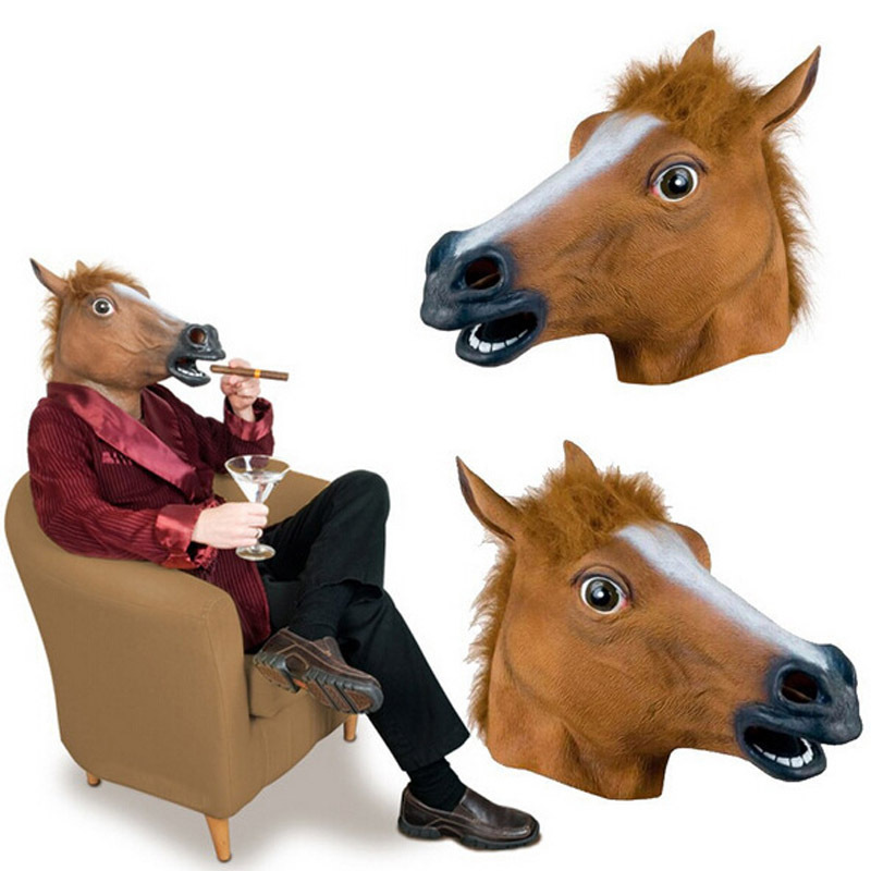 ユニコーン動物のヘッドギア面白い馬の顔馬マスク cos 面白い馬のヘッドギア小道具ハロウィン馬の頭のマスク