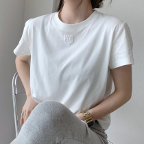 (correct version)AW king T-shirt 2021 spring and summer new white foam letter king home short-sleeved pure cotton