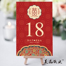 American Paper Big Red Wedding Seat Card Engagement Wedding Table Card Party Seat Card Sign-in Desk Design Customized