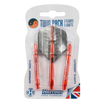 Twin Pack dart pole dart wing combination set dart rod Harrows Harrows British original import