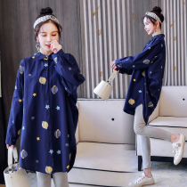 Pregnant women's autumn clothes fashion 2020 long sleeve T-shirt long shirt loose foreign style dress tide to wear