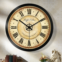 Ishida American clock Nordic wall clock living room mute quartz clock mute creative fashion Radio clock Big Watch