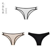European and American black cotton half-bag hip underwear womens bikini high open sports fitness narrow edge seamless thong pants