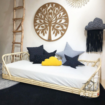 ins Rattan furniture Bamboo woven Japanese Tatami Childrens sofa bed Small apartment living room Bedroom Bed and breakfast Inn
