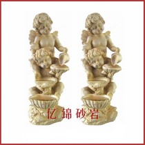 Yijin artificial sandstone fountain sandstone fountain sandstone relief garden landscape sculpture courtyard water landscape Angel water landscape