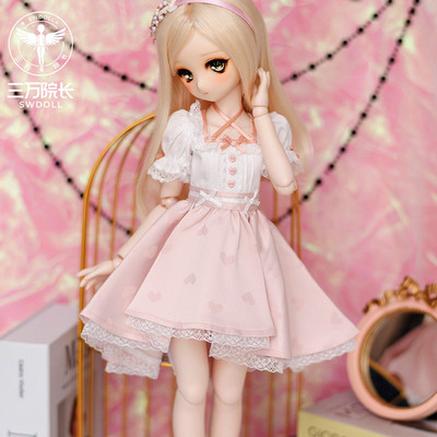 taobao agent [Thirty President] Spot pink dress, four -point baby clothes bjd dollhearts baby heart