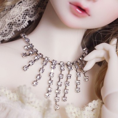 taobao agent [Free shipping over 68] BJD diamond necklaces, streaming BJD necklace inlaid diamond necklace luxury shining 3 -point big girl