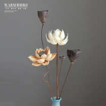 Dried flower bouquet real flower decoration lotus lotus pod Zen Chinese vase decoration flower arrangement home living room decoration small bunch
