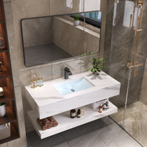 Modern minimalist marble bathroom cabinet combination light luxury Rock board one bathroom washbasin wash basin