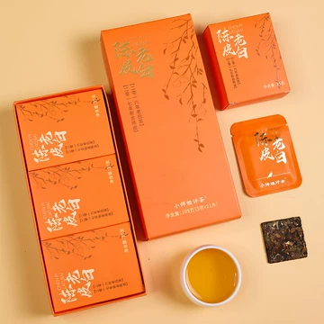 郑莲英陈皮白茶福鼎白茶2017贡眉新会陈皮老白茶小方片茶叶礼盒装