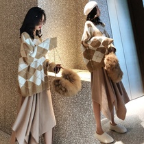 Maternity dress set tide mom out fashion loose sweater 2021 Winter foreign style long two-piece set