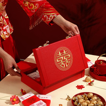 cai li qian box 100000 yuan red box engagement betrothal gift box hand in the process of recruiting a gift I love the Chinese style dowry box dowry