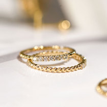 Wing Doudou Arm 18K Gold Diamond Ring Natural Diamond Group Set Diamond Ring Exquisite Light Luxury Women