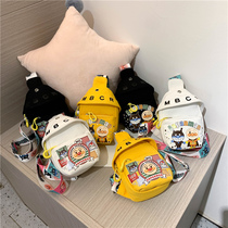 Fashion tide childrens small bag baby cross bag Korean cute boy and girl canvas childrens chest bag boy backpack