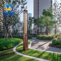 New Chinese view lantern lettering stainless steel hollowed-out lamp House Courtyard Light cell Street lamp Outdoor electroplating High-pole lamp