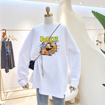 Pregnancy Woman Dress Spring Clothing in Korean version Long sleeves T-shirt Women Loose Pure Cotton Medium Long slim fit big code Autumn loaded with undershirt
