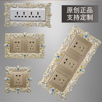 European-style switch sticker wall sticker protective cover resin socket panel decoration can put mobile phone simple bedroom home 118