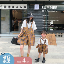 ivan home childrens clothing summer new foreign style parent-child dress plaid pants fashion thin mother and child Womens tide