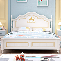 Childrens bed Boys single bed 1 5 meters solid wood bed Modern minimalist girl princess bed 1 35 meters