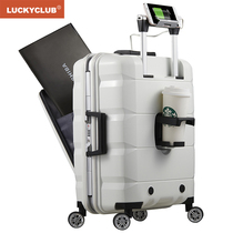Lucky Club front computer suitcase Mens and womens password opening business travel small 20-inch trolley case