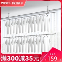 Single and double rod clothes clothes rod balcony top fixed quilt artifact windproof home indoor hanging cold clothes drying rack