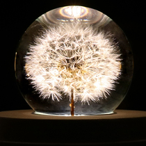 Dandelion crystal ball Eternal Flower music box glowing music box rotating to send friends Teachers Day Christmas gift