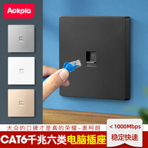 Type 86 type 6 network cable network port socket panel computer network cable box network fiber type 6 Gigabit broadband information plug