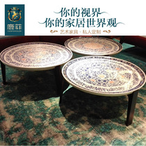 Lufei art furniture custom Ming and Qing classical style ceramic tray set of new Chinese combination Villa tea table