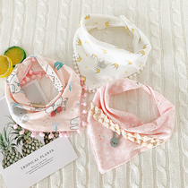 Pure Cotton Baby Triangle Towel Newborn Baby Saliva Towel Boy Mill Fur Double Layer Scarf Autumn Winter Female Princesss Ciro Mouth