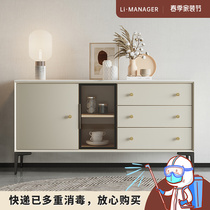 Dining Side Cabinet Solid Wood Living Room Modern Minima Rock Plate Lockers Light Lavish Style Dining Room Glass Door Bowls Cabinet Tea Water Cabinet