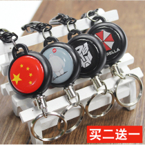 High resilience scaling wire rope ring anti-lost anti-theft scaling keychain anti-lost keychain yi la kou
