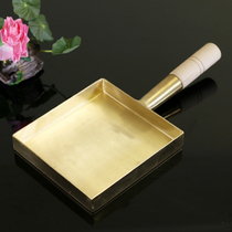Copper Japanese-style Jade braised pure copper copper copper brass roasting pan copper frying pan wooden handle square pan copper pan
