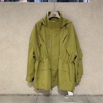 European Station 2023 Fall new Lianhood Long sleeves Loose Wind Dress Woman Design Sensation in the jacket with a long jacket in the wind