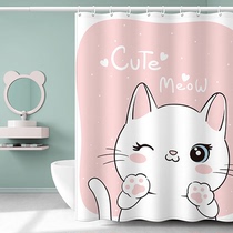 Bathroom water curtain Shower curtain set tarpaulin Shower partition curtain Bathroom light luxury curtain Shower room shading