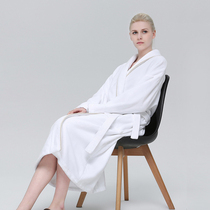 Five-star hotel bathrobe womens winter thick long high-end cotton couple mens pajamas coat absorbent
