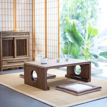 Le simple wood tatami tea table new Chinese window table Chinese school table Japanese coffee table balcony table simple kang table