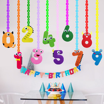 Kindergarten Huanchuang environment layout materials Childrens clothing store hanging decoration roof decoration creative hanging animal digital hanging