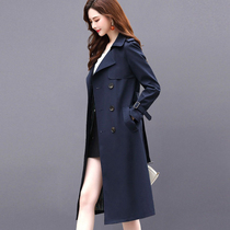 Trench coat womens long model 2022 spring new British wind Joker high-end double-breasted coat goddess fan coat