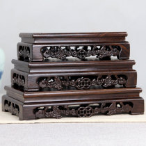 Redwood bracket base solid wood carving crafts rectangular ornaments stone stone flower pot teapot Buddha statue base