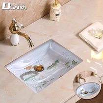 New Chinese ceramic basin square embedded wash basin household basin Oval washbasin