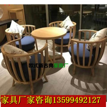 New Chinese Zen tea room circle chair Negotiation table and chair Five-piece combination double tea surrounding chair Nanzhu solid wood furniture