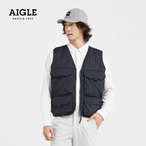 AIGLE AIGLE 2021 autumn and winter New Product OBILEM male anti-splashing elastic warm and environmentally friendly fabric cotton vest